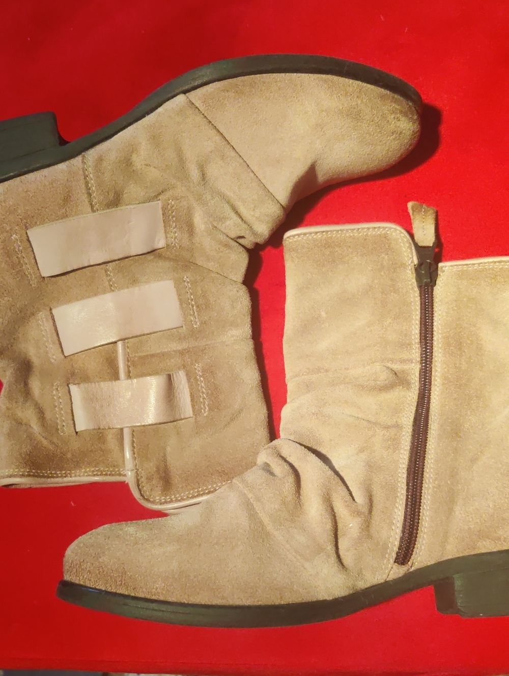Miz Mooz Womens 37/6.5-7 Wide Width Suede Triple Strap Ankle Boots - Shawn...New